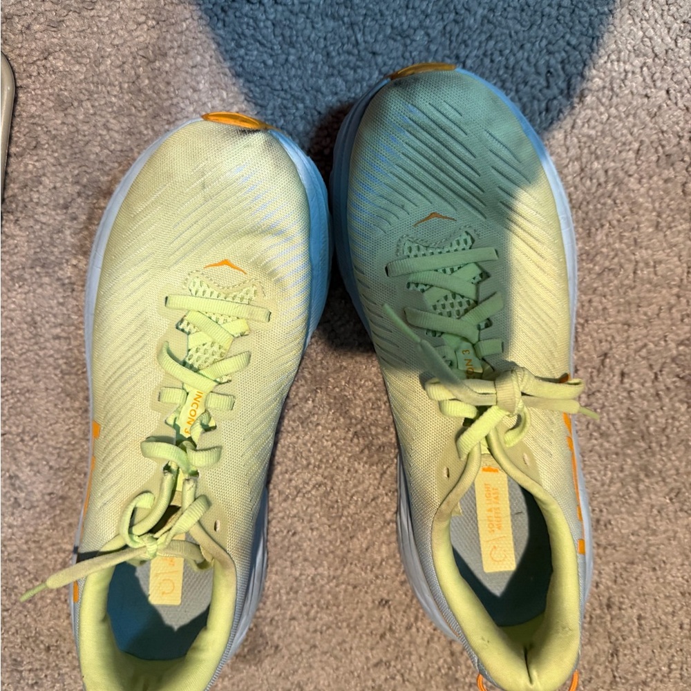 Hoka Lime and Orange Sneakers